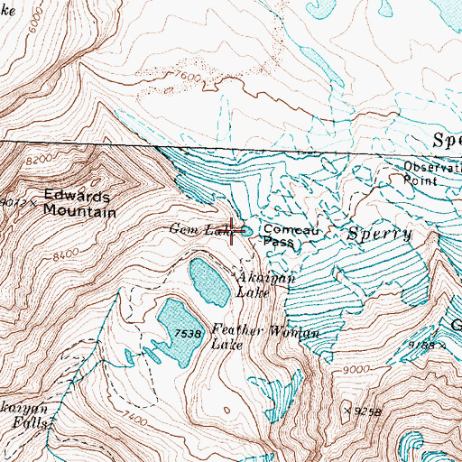 Topographic Map of Gem Lake, MT