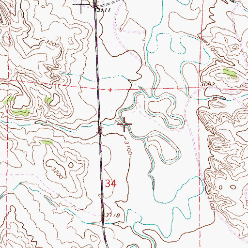 Topographic Map of Gene Creek, MT