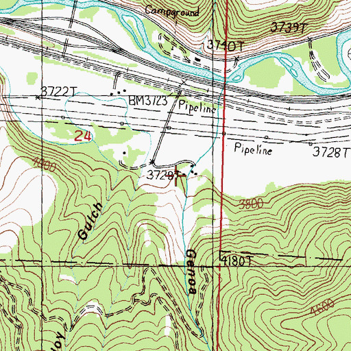 Topographic Map of Genoa Gulch, MT