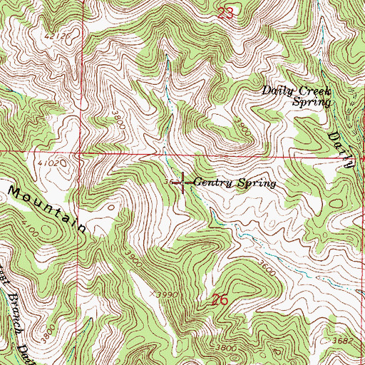 Topographic Map of Gentry Spring, MT