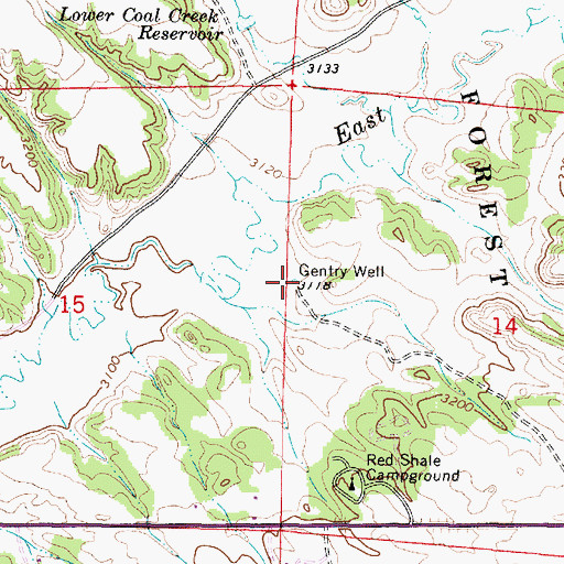 Topographic Map of Gentry Well, MT