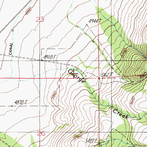Topographic Map of George Creek, MT