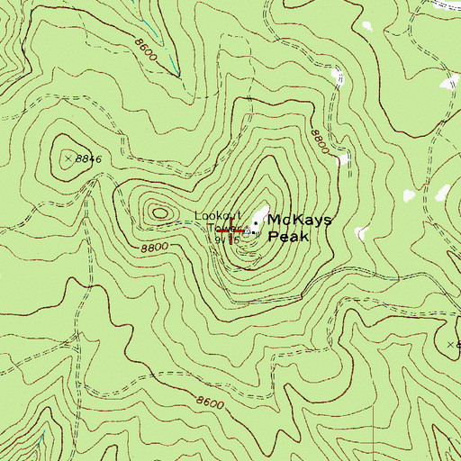 Topographic Map of McKays Peak, AZ