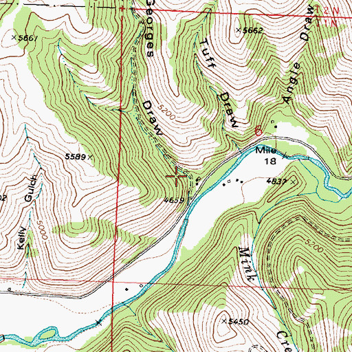 Topographic Map of Georges Draw, MT