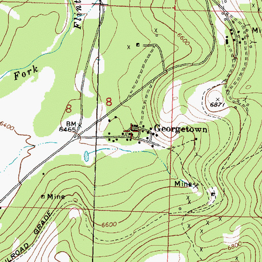Topographic Map of Georgetown, MT