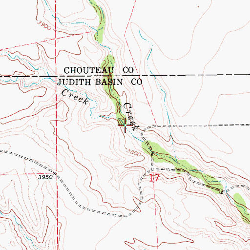 Topographic Map of Gerard Creek, MT