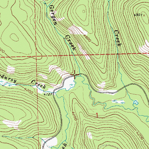 Topographic Map of Gergen Creek, MT