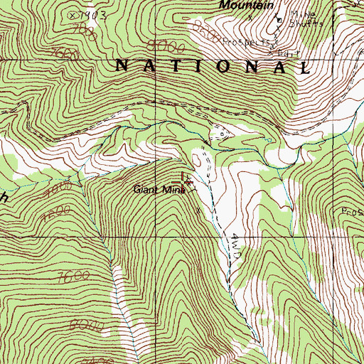 Topographic Map of Giant Mine, MT