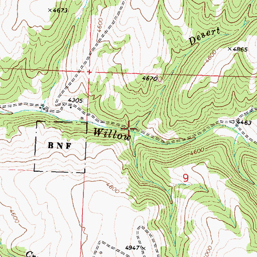 Topographic Map of Gibbons Creek, MT