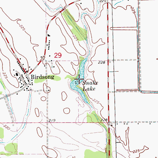 Topographic Map of Snake Lake, AR