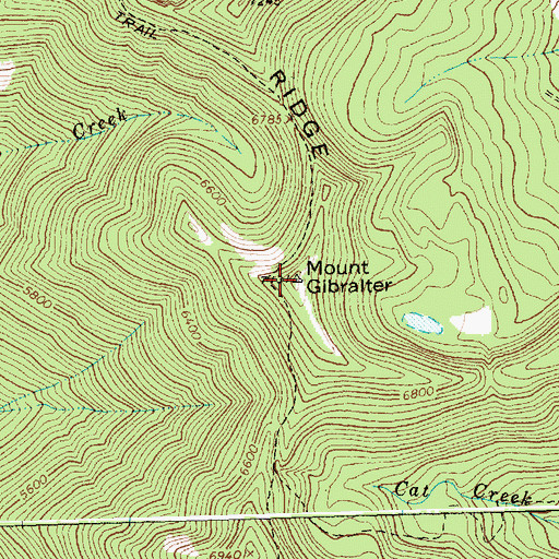 Topographic Map of Mount Gibralter, MT