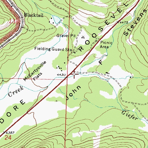 Topographic Map of Giefer Creek, MT