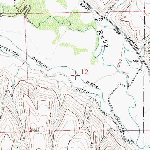 Topographic Map of Gilbert Ditch, MT