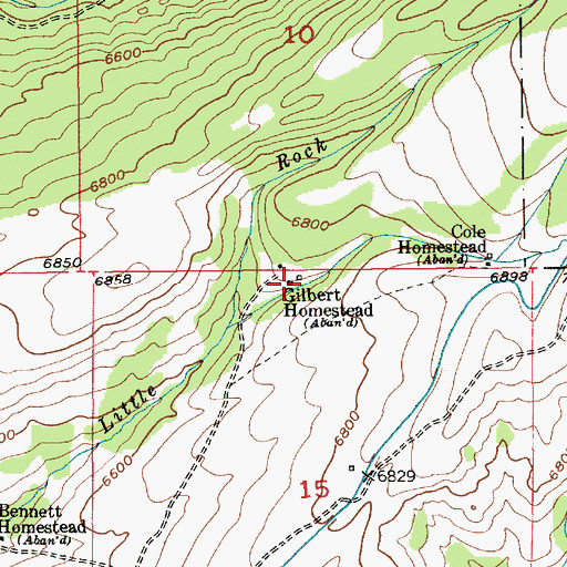 Topographic Map of Gilbert Homestead, MT