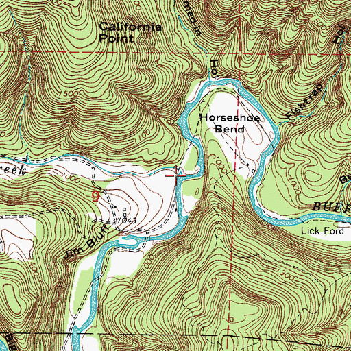Topographic Map of Sneeds Creek, AR