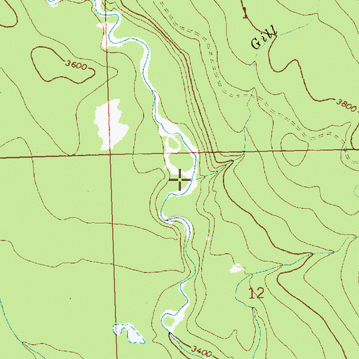 Topographic Map of Gill Creek, MT