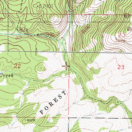 Topographic Map of Gillespie Creek, MT