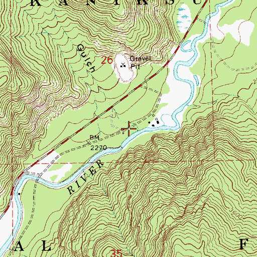 Topographic Map of Gin Gulch, MT