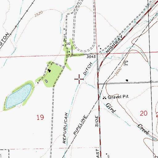 Topographic Map of Gird Creek, MT