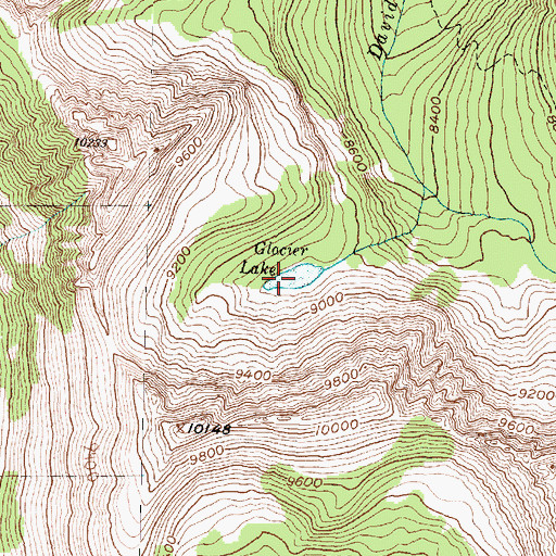 Topographic Map of Glacier Lake, MT