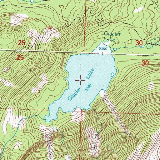Topographic Map of Glacier Lake, MT