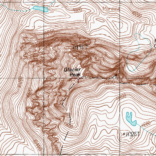 Topographic Map of Glacier Peak, MT