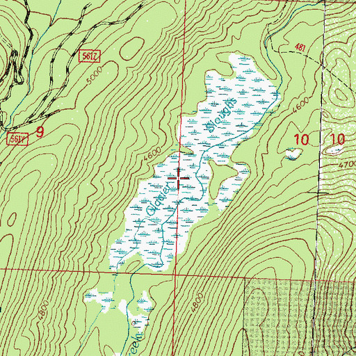 Topographic Map of Glacier Sloughs, MT