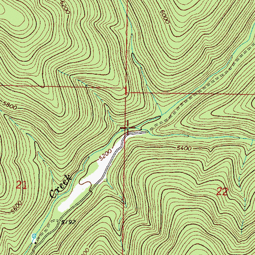Topographic Map of Gleason Creek, MT