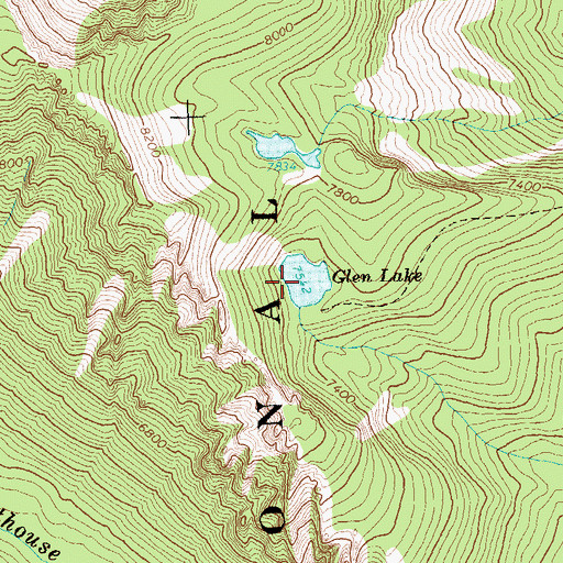 Topographic Map of Glen Lake, MT