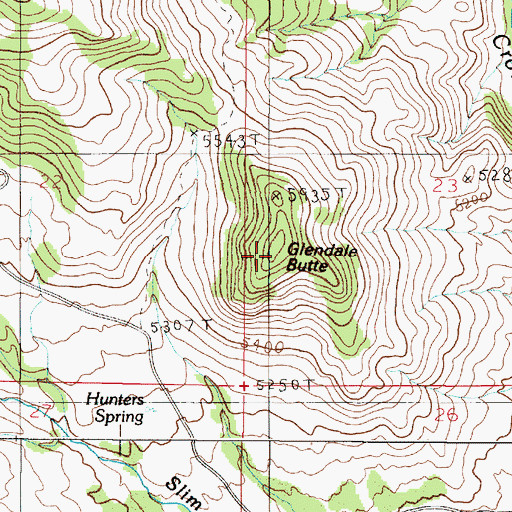 Topographic Map of Glendale Butte, MT