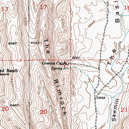 Topographic Map of Glenns Cabin, MT