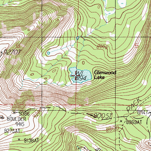 Topographic Map of Glenwood Lake, MT