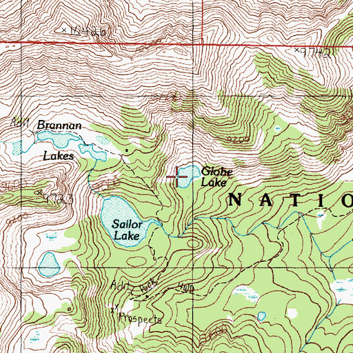 Topographic Map of Globe Lake, MT
