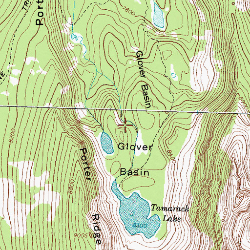 Topographic Map of Glover Basin, MT