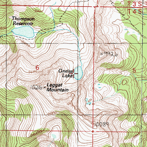 Topographic Map of Gneiss Lake, MT