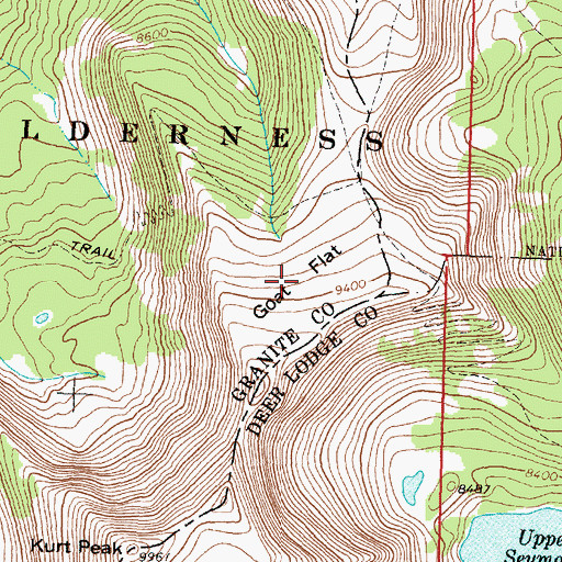 Topographic Map of Goat Flat, MT