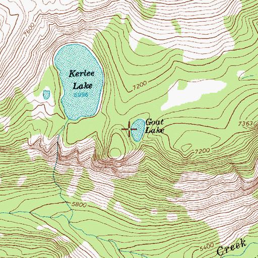 Topographic Map of Goat Lake, MT