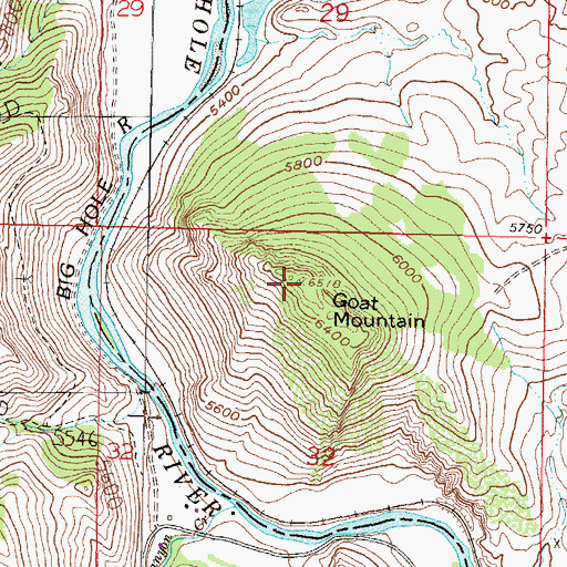 Topographic Map of Goat Mountain, MT