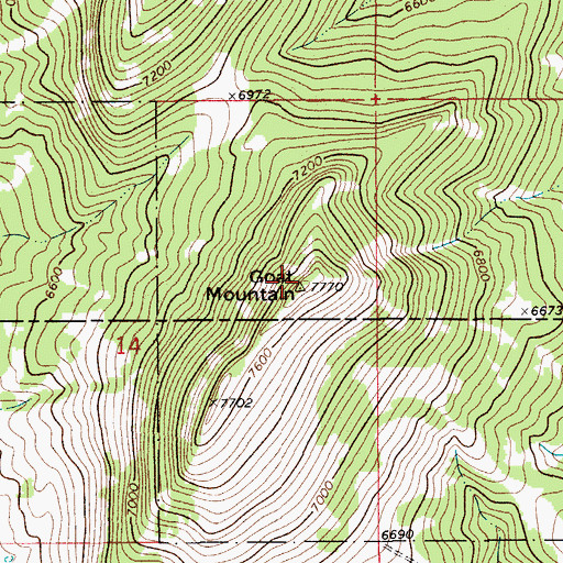 Topographic Map of Goat Mountain, MT