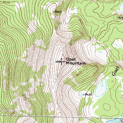 Topographic Map of Goat Mountain, MT