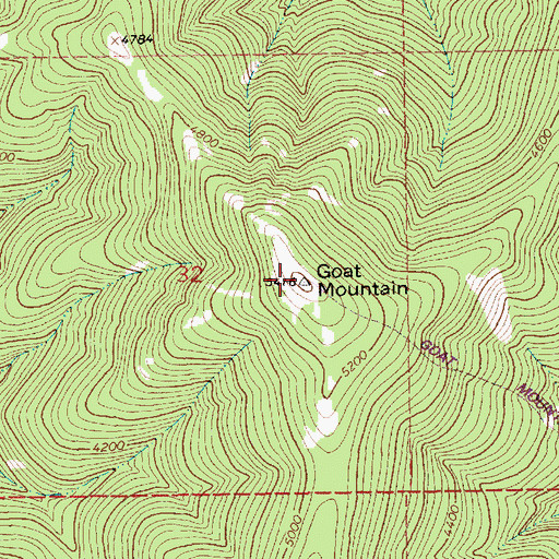 Topographic Map of Goat Mountain, MT