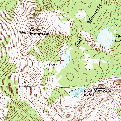 Topographic Map of Goat Mountain Lakes, MT
