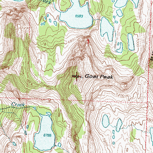 Topographic Map of Goat Peak, MT