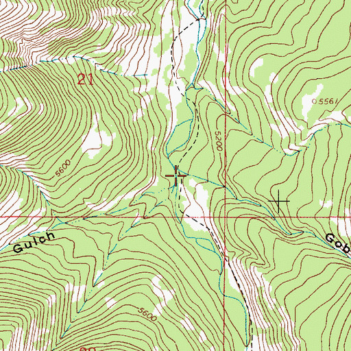 Topographic Map of Goblin Gulch, MT