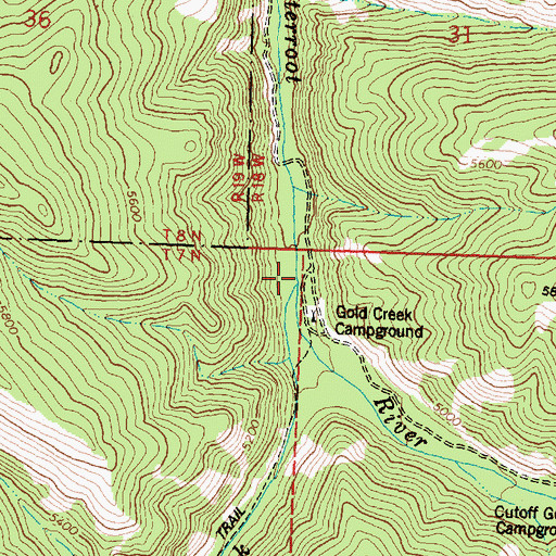 Topographic Map of Gold Creek, MT