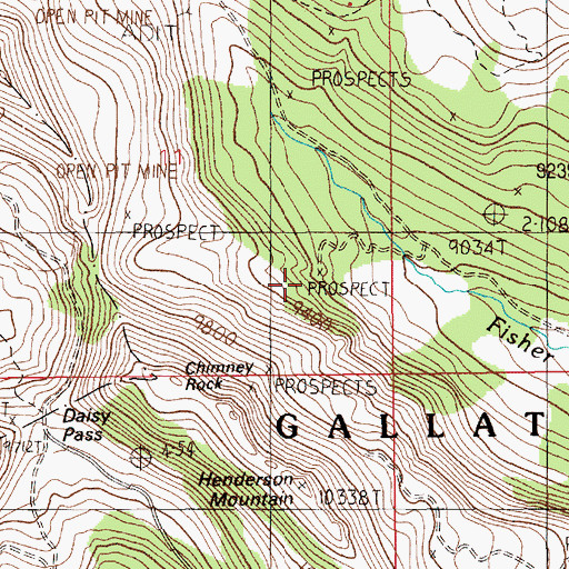 Topographic Map of Gold Dust Mine, MT