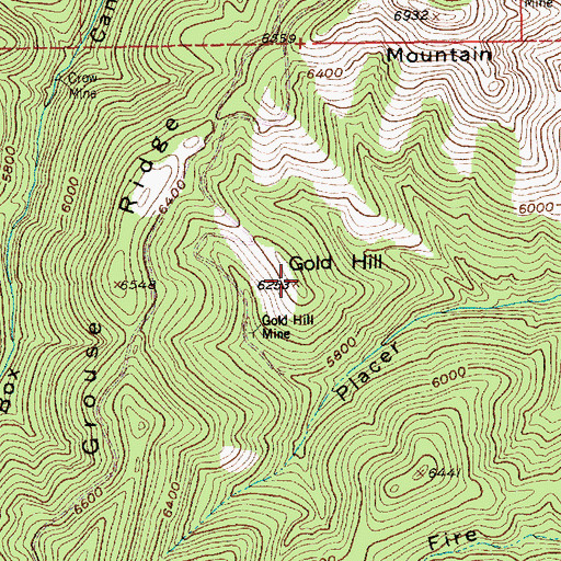 Topographic Map of Gold Hill, MT