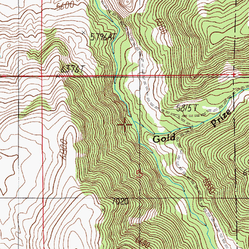 Topographic Map of Gold Prize Creek, MT