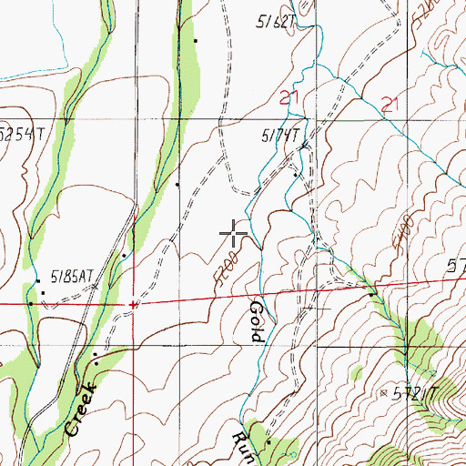 Topographic Map of Gold Run Creek, MT