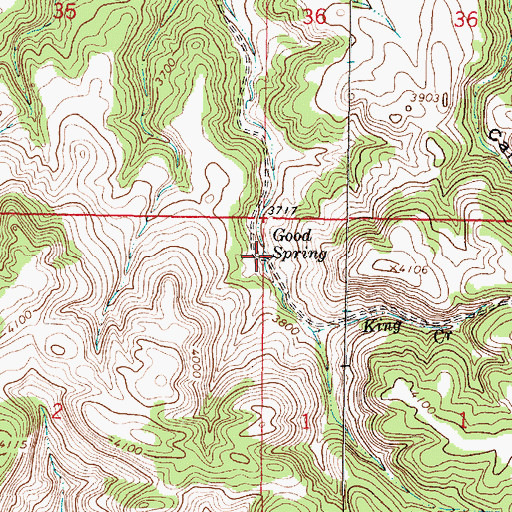 Topographic Map of Good Spring, MT